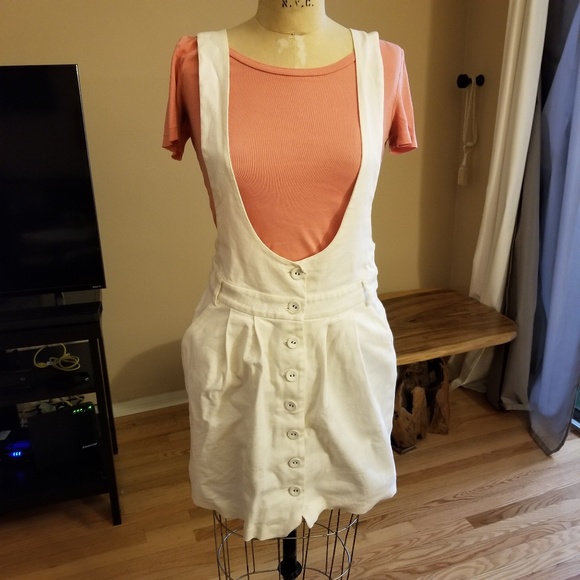 White Denim Pinafore - Picture 1 of 5